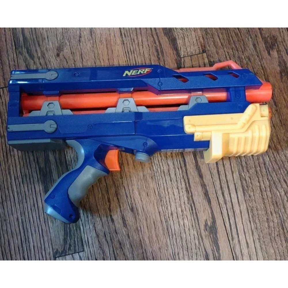 Nerf N-Strike Recon CS-6 Blaster Lot w/ Attachments Scope Stock 2 Clips Blue...